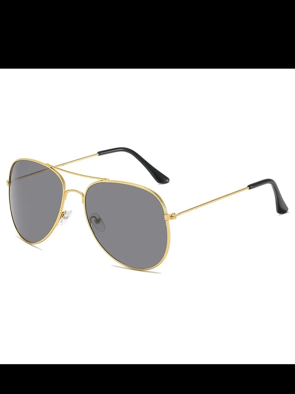 Gold Frame Aviator Sunglasses with Gray Lenses